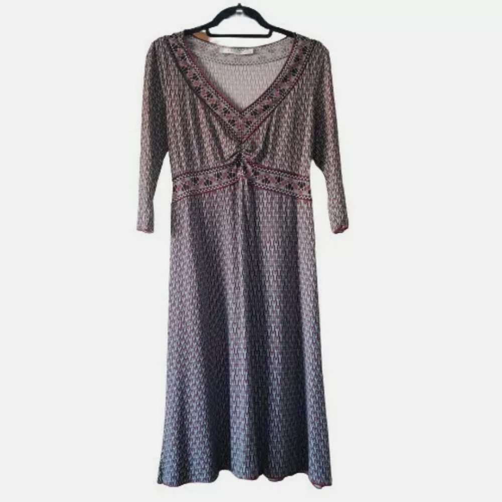 Studio M Geometric Pattern Empire Waist Dress